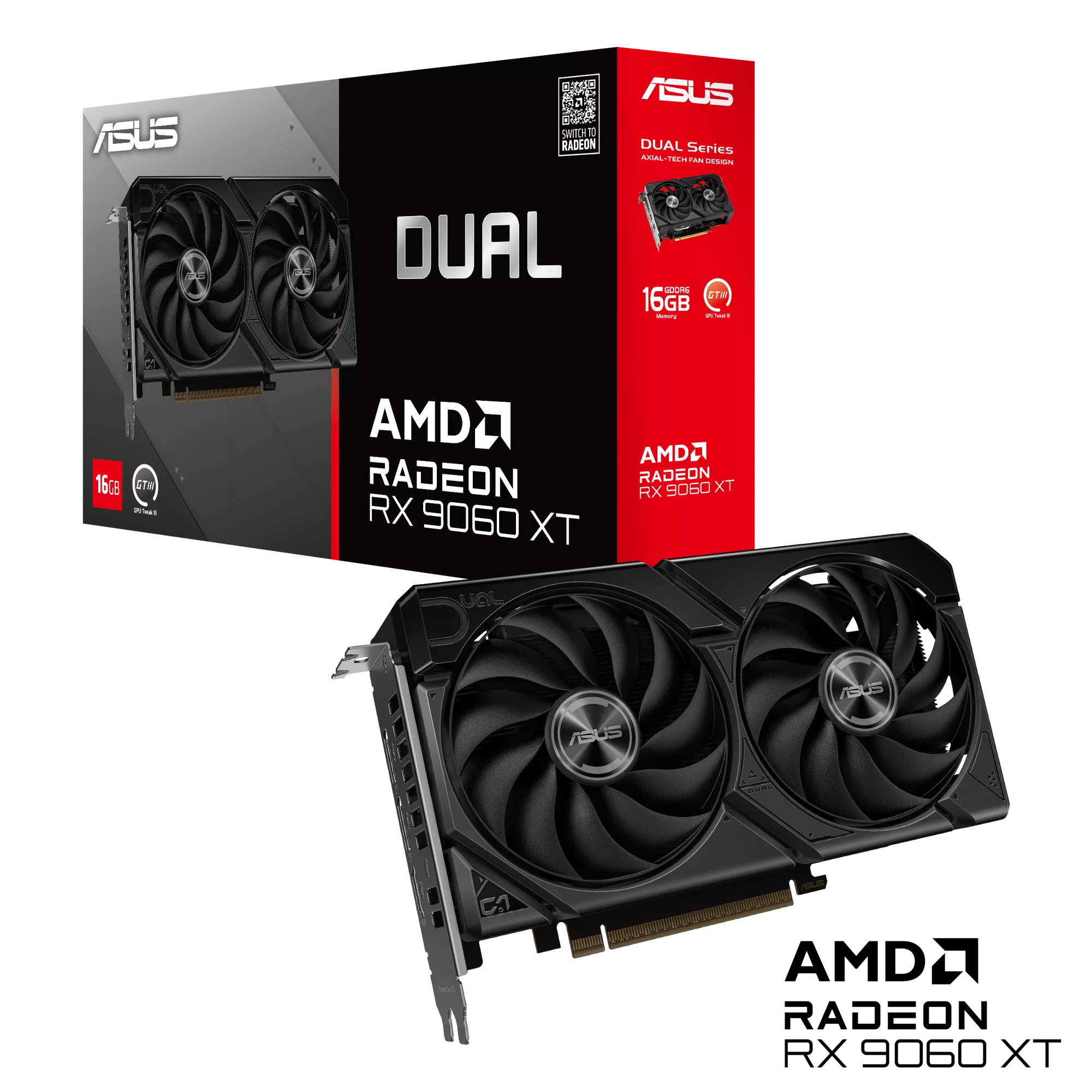 ASUS Dual Radeon RX9060XT 16G GDDR6 Gaming Grafikkarte